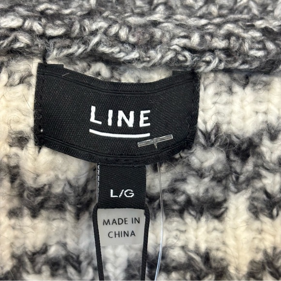 Line Helga Quarter Zip Pullover Sweater Geometric Fair Isle Alpine Gray L NEW - Picture 12 of 14